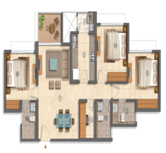 Bellavista Pokhran Road Thane 2BHK Plan